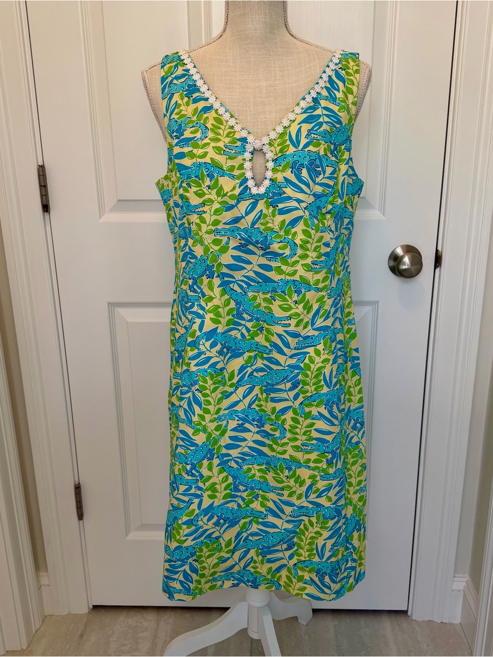 VINTAGE WHITE LABEL LILLY PULITZER MIMOSA EVERGLADES ALLIGATOR DRESS - Picture 4 of 15